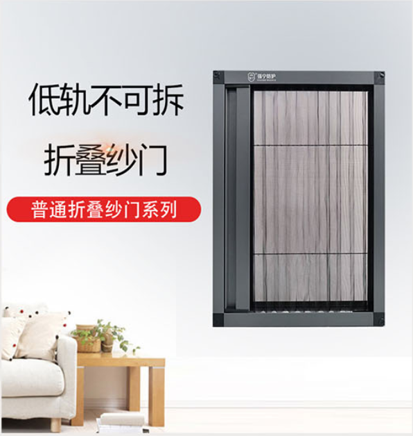 Single-frame folding mesh door